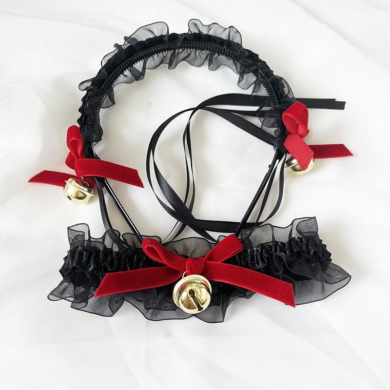 Sexy Cat Ear Headband Women Fluffy Plush Hair Hoop Cute Lolita Bell Choker