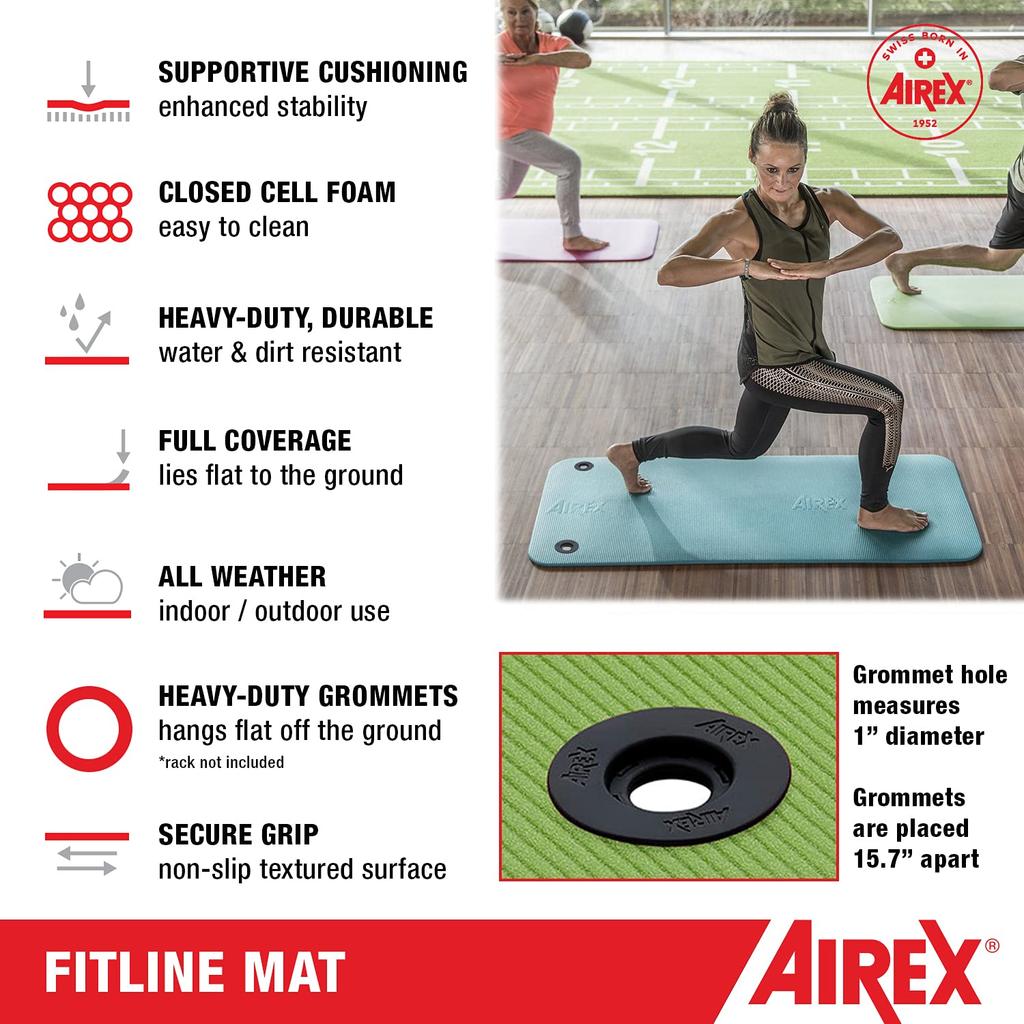 AIREX Fitline 180 Training 10mm FITLINE Podložka Charcoal, Silná, Uhlová, 180, FITLINE180SI,