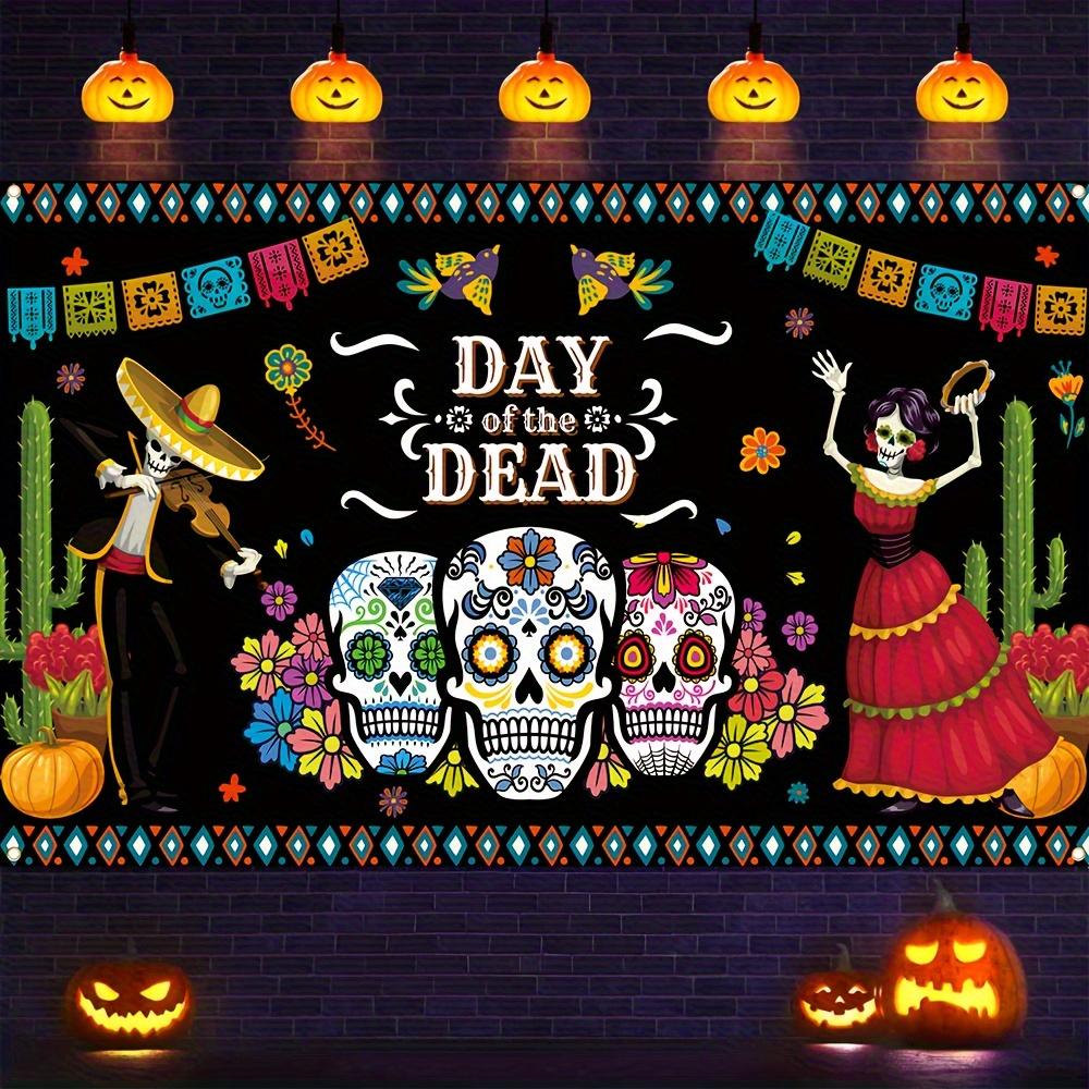 1 Piece, Mexican Day of the Dead Banner, Skull, Fun Pattern Mexican Holiday Party Decoration Banner