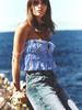 Womens Tie Front Crop Cami Top Ruffle Spaghetti Strap Y2K Summer Shirt