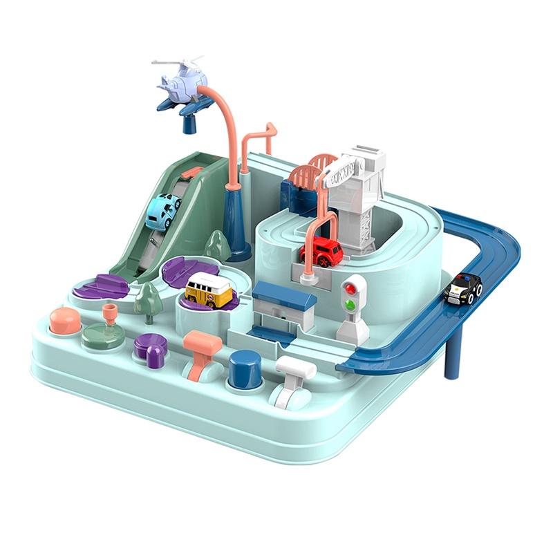 Abenteuer Schienen Autorennen Spielzeugset für Kinder Kein Akku erforderlich Auffällig Verschiedene Herausforderungen