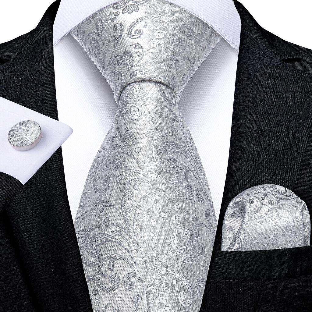 Coole Krawatten für Herren, 8 Stile, gestreift, kariert, Krawatte, Einstecktuch, Manschettenknöpfe, Set für Hochzeit, Geschäftsparty