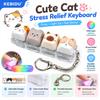 KEBIDU Niedliche Katze Tastenkappe Schlüsselanhänger Anhänger 4 Tasten Fidget Spielzeug mit RGB-Licht Mechanische Tastatur Tasche Zubehör Geschenk Kreative Tastenkappe Fidget Spielzeug