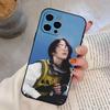 B-Billie Eilish Singer Phone Case For iPhone 17,16,15,14,13,12,11 Plus,Pro Max,XS,Soft Silicone Black Cover