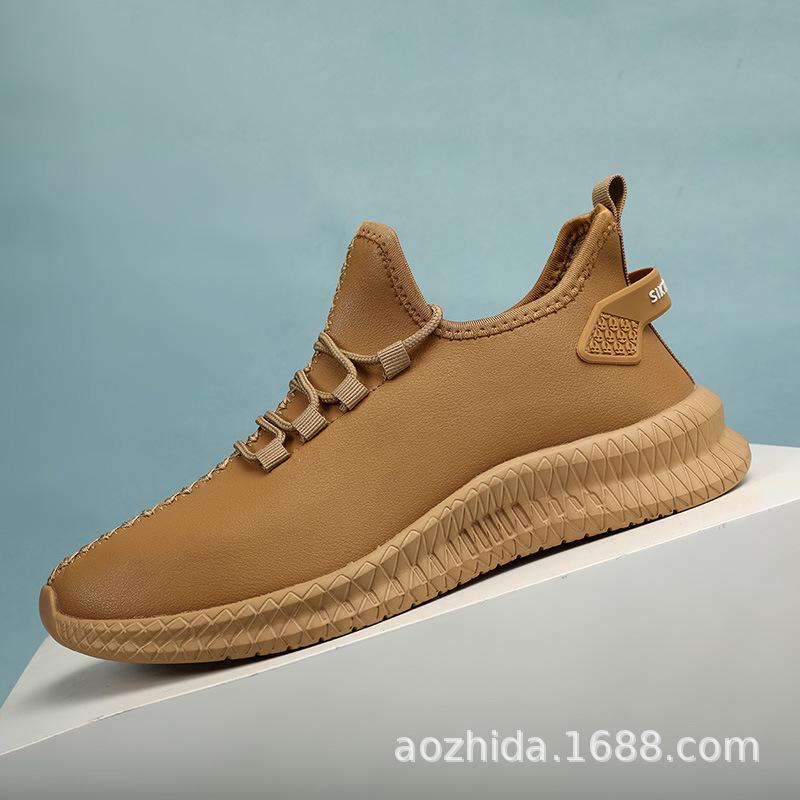 

Autumn and winter large size men s and women s white shoes sports and leisure shoes leather green shoes fashion 47 коричневий