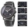 Men's Wooden Watch, Business/Casual Watch, Ebony & Stainless Steel Chronograph