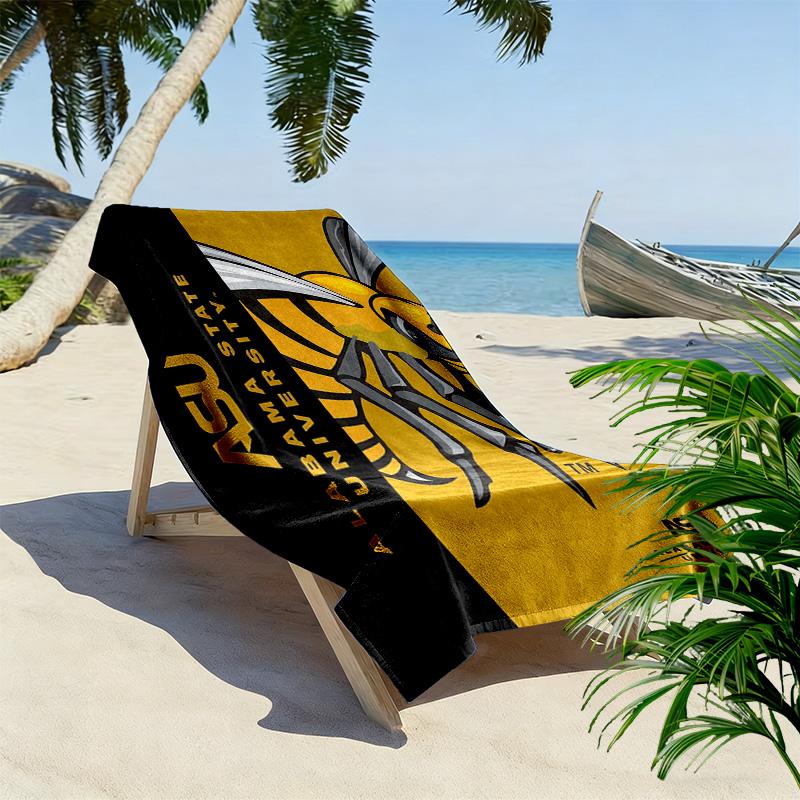 Alabama State Hornets Print Beach Towel, Large Soft Quick Dry Towel for Beach Camping Swimming