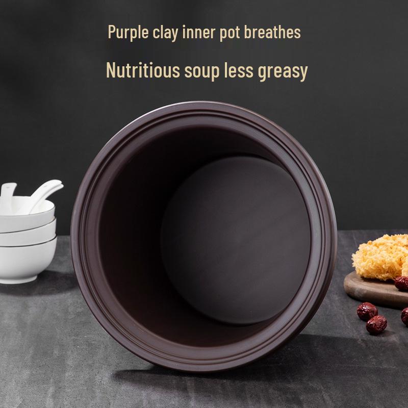 Automatic Purple Clay Slow Cooker: Multi-Function Soup, Porridge & Baby Food Pot