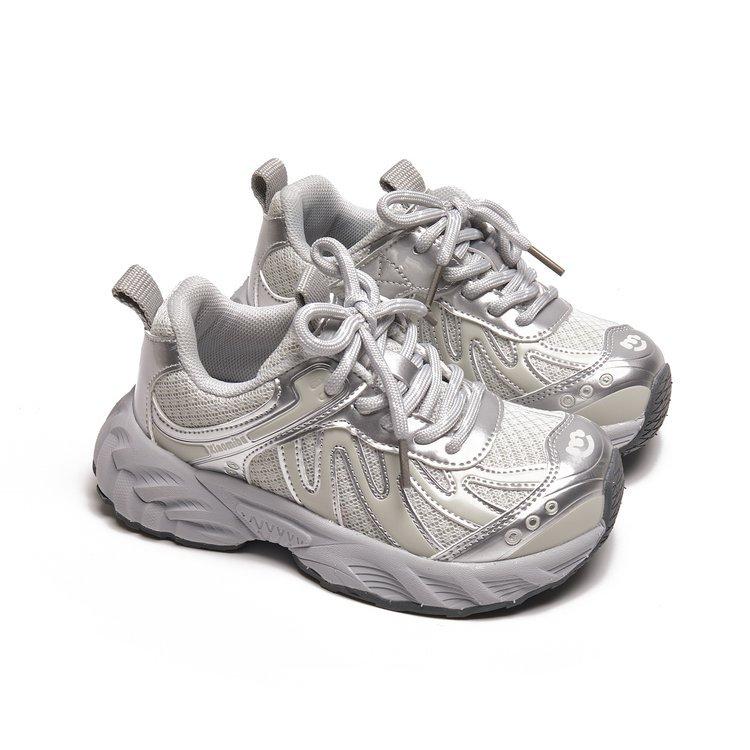 

Girls sports shoes 2025 autumn new versatile casual running shoes children s soft-soled dad shoes hiking shoes 37 yards inner length 23cm серебряный