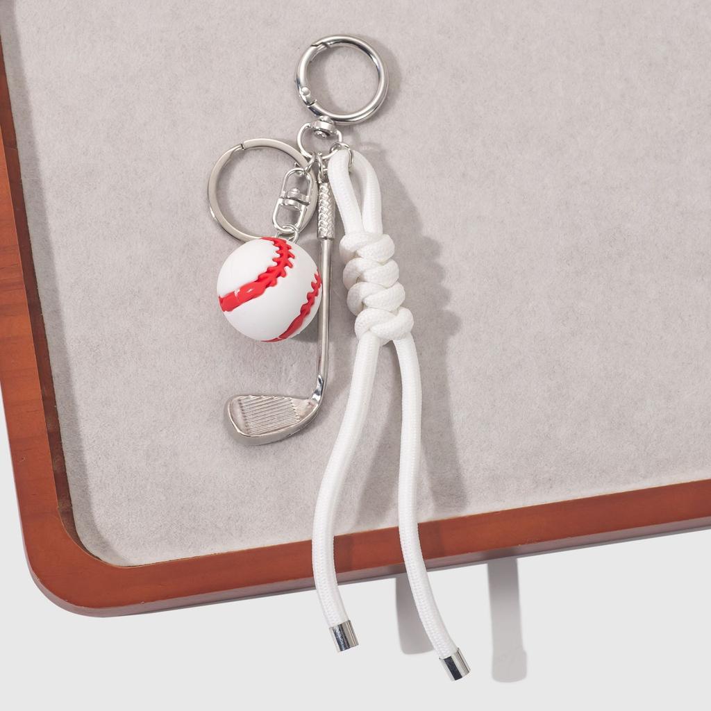 Sports Ball Golf Club Charm Braided Rope Tassel Football Baseball Pendant Men Sports Lover Backpack Car Key Accessories Bag Charm