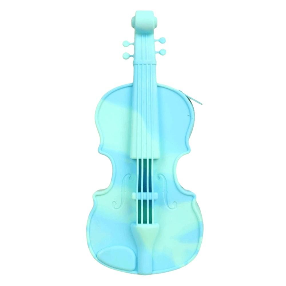 Cute Design Violin Pencil Case Lightweight Makeup Pouch Stylish Case Gift Music Lovers  School Use