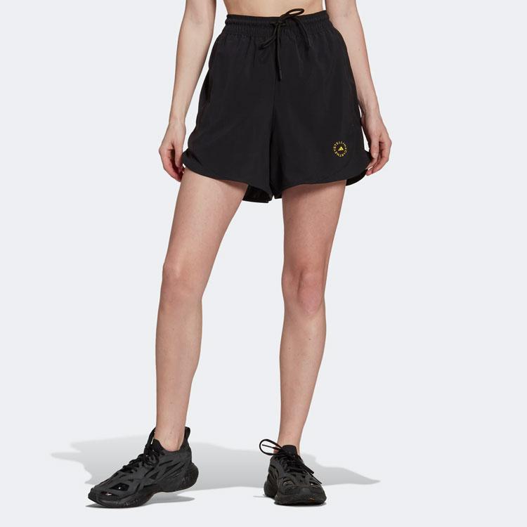 Adidas Letter Logo Print Drawstring Sports Shorts Women Shorts Black HI6028