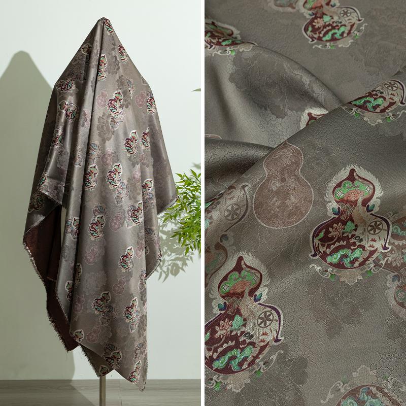 50x140cm Xiangyunsha Jacquard Fabric Modern Chinese Blouse Cheongsam Hanfu Skirt Designer Custom Textile Material