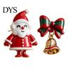 Fun Christmas Gift for Her 1 Pair Earrings Women, Santa Claus Jingle Bell Bow Trendy Celebration Accessories Stud Earrings, Holiday Jewelry