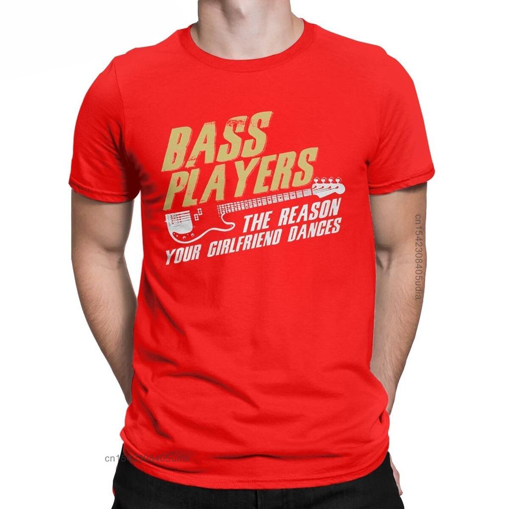 Men Bass Players Dances Graphic T Shirts Music Guitar Pure Cotton Tops Casual Crew Neck Tee Shirt for Men Printed T-Shirt
