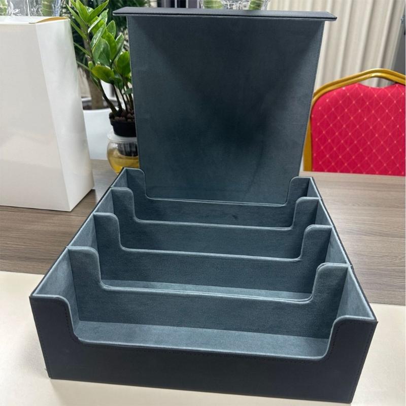 Large Capacity Trading Card Storage Box PU Leather Collectible Game Case Dustproof Container Gaming Card Holder