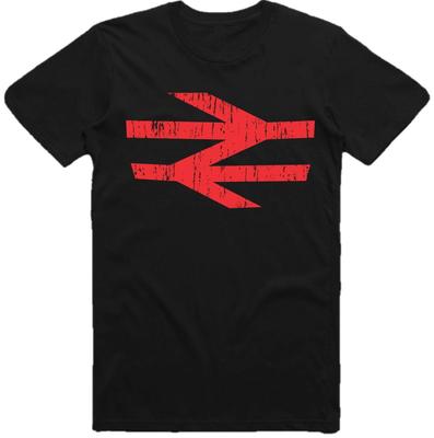 British Rail Logo T-Shirt As Worn by Damon Albarn Retro Arrows Railway Men Kids T Shirt Tee Top