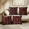 Bordeaux Gold Geometrisch Beidseitig Bedruckt Kissenbezug Kissenhülle 1 Stück Set für Sofa Wohnzimmer