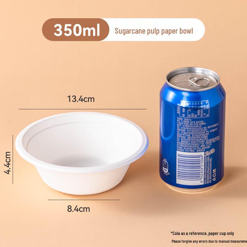 Disposable Sugarcane Pulp Paper Plates, 50-Pack