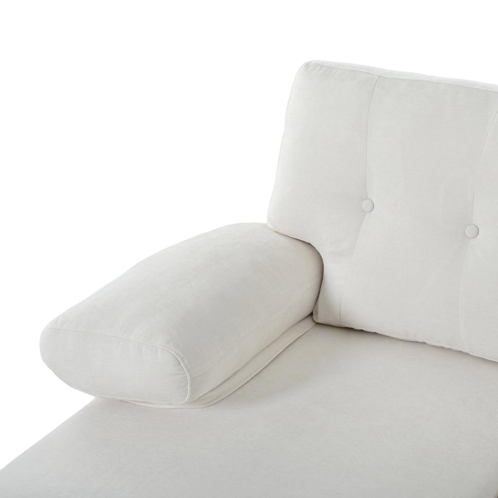 Divano Angolare a U a 4 Posti con Chaise Longue, Divano Moderno in Chenille, Divano Letto con Schienale Regolabile, Divano per Ospiti per Soggiorno e Ufficio, Beige