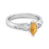 Celtic Citrine Ring 925 Sterling Silver Trinity Knot Band Ring