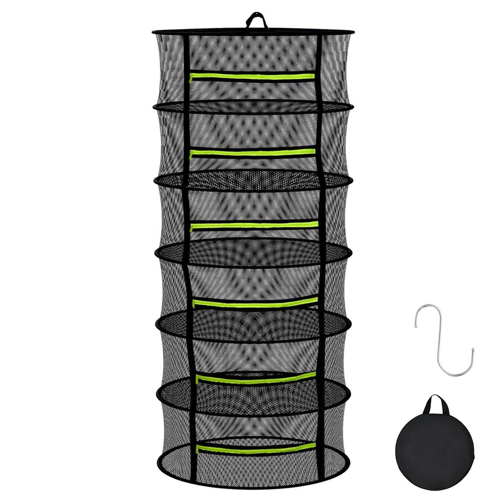 4/6/8 Layer Folding Herb Drying Rack Vegetables Flower Plant Drying Net Breathable Hanging Buds Plants Mesh Organizer