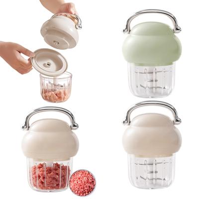 Küchenzerkleinerer mit Griff 350ml Mühle, Kleiner Food Processor Fleischwolf, für Knoblauch Chili Fleischpüree Gemüse Haushalt Wohnung Restaurant
