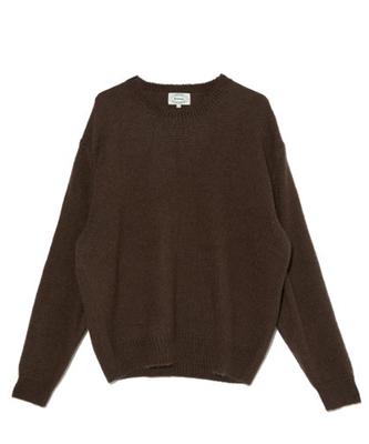 Beulumeon Kid Mohair Crew Neck Knit (Brown)