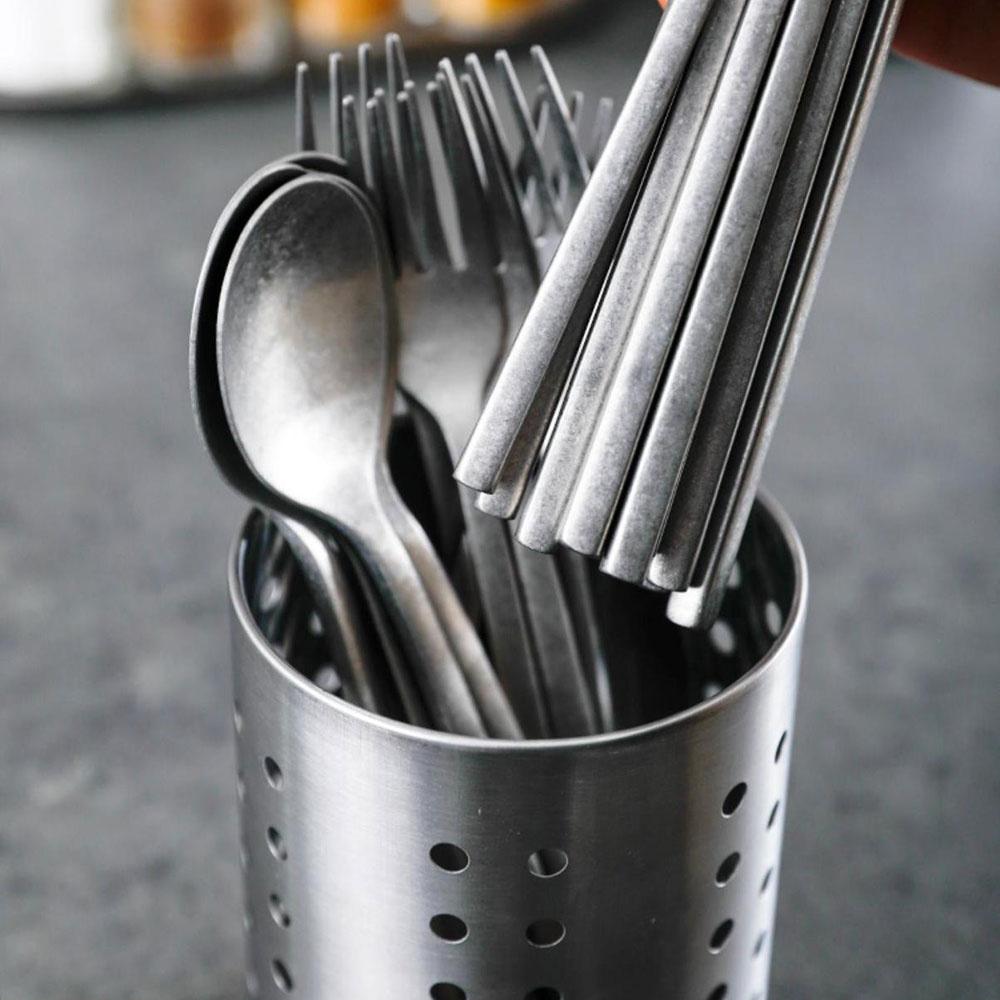 1pc Kitchen Cutlery Utensils Holder Stainless Steel Chopstick Holder Silverware Drying Basket Spoon Draining Basket Chopstick tu