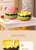 Rechargeable Creative Burger LED Night Light - Acrylic USB Lamp for Bedroom or Desktop, Perfect Student Gift