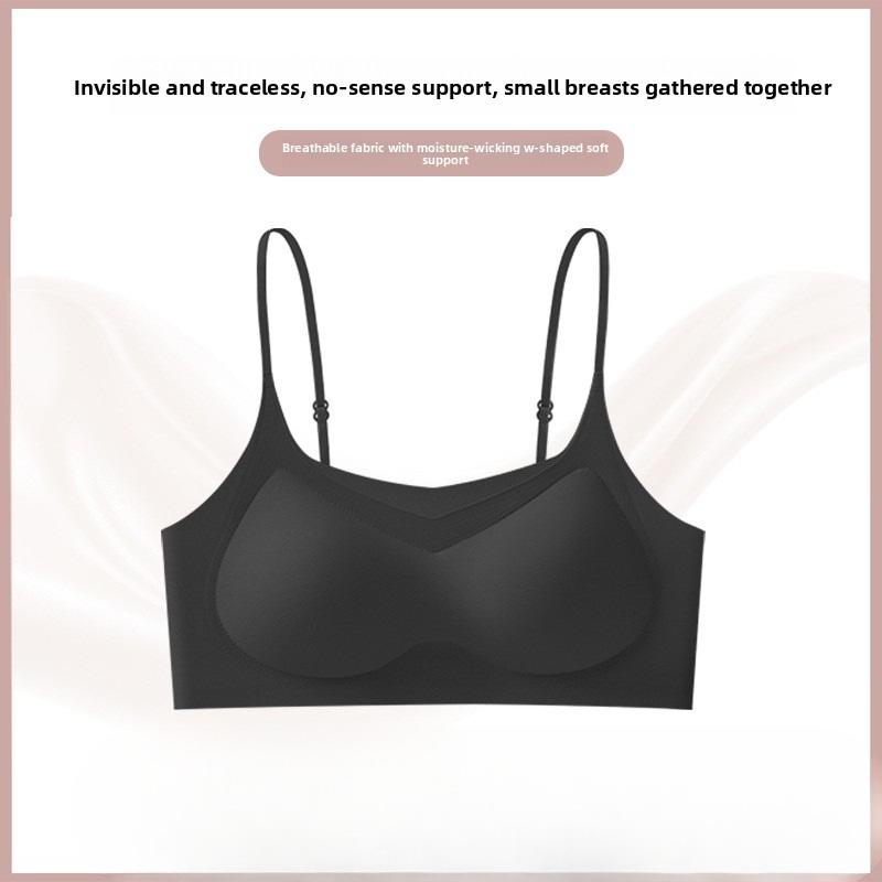 Female Summer Thin Style Gather Invisible No Underwire Anti Drooping No Trace Ice Silk Sling Underwear
