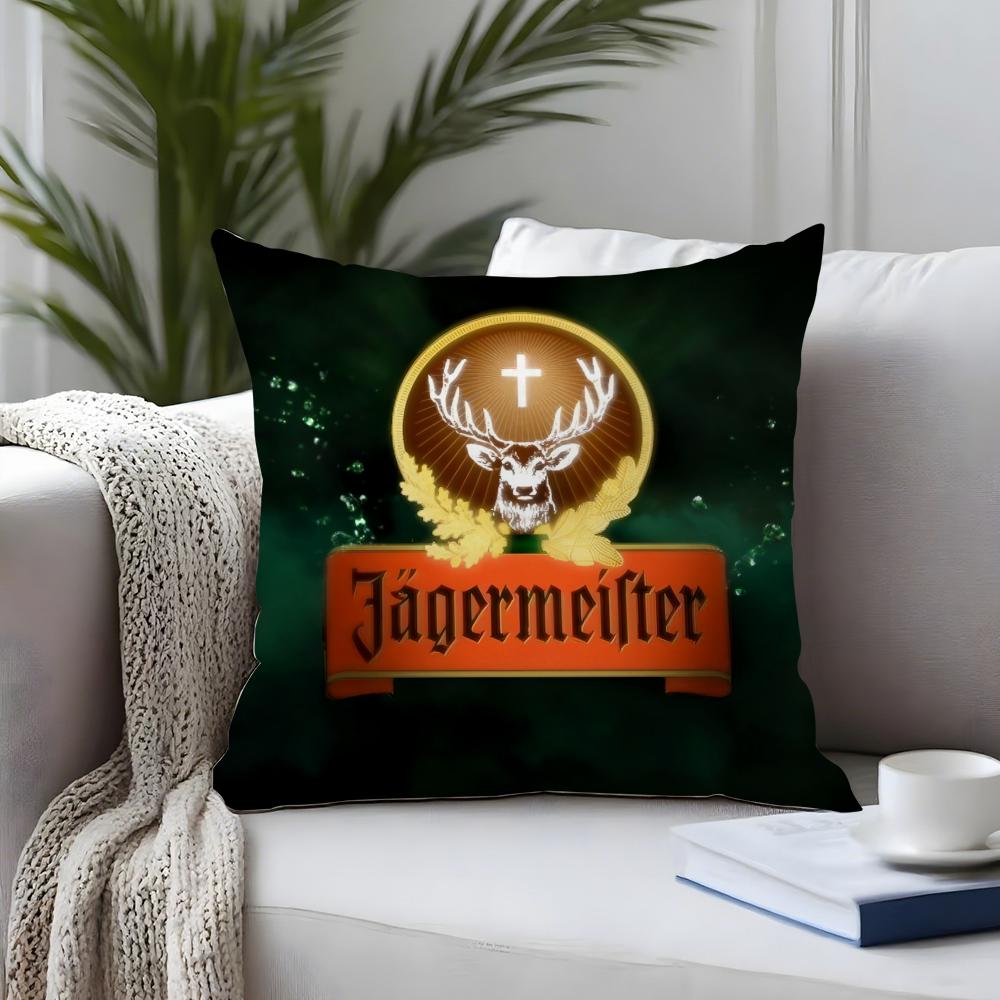 Classic Brand JJagermeister Cushion Cover Plush Fabric Soft DoubleSided Printed Sofa Warm Winter Home Child Gift Pillow Case