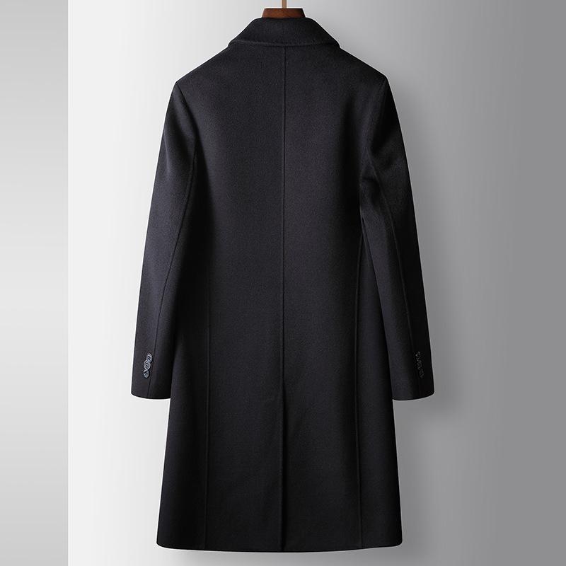 Autumn and Winter Long Knee Wool Trench Coat Middle-aged and Young People Light Luxury Business Double-sided Woolen Lapel Warm Jacket