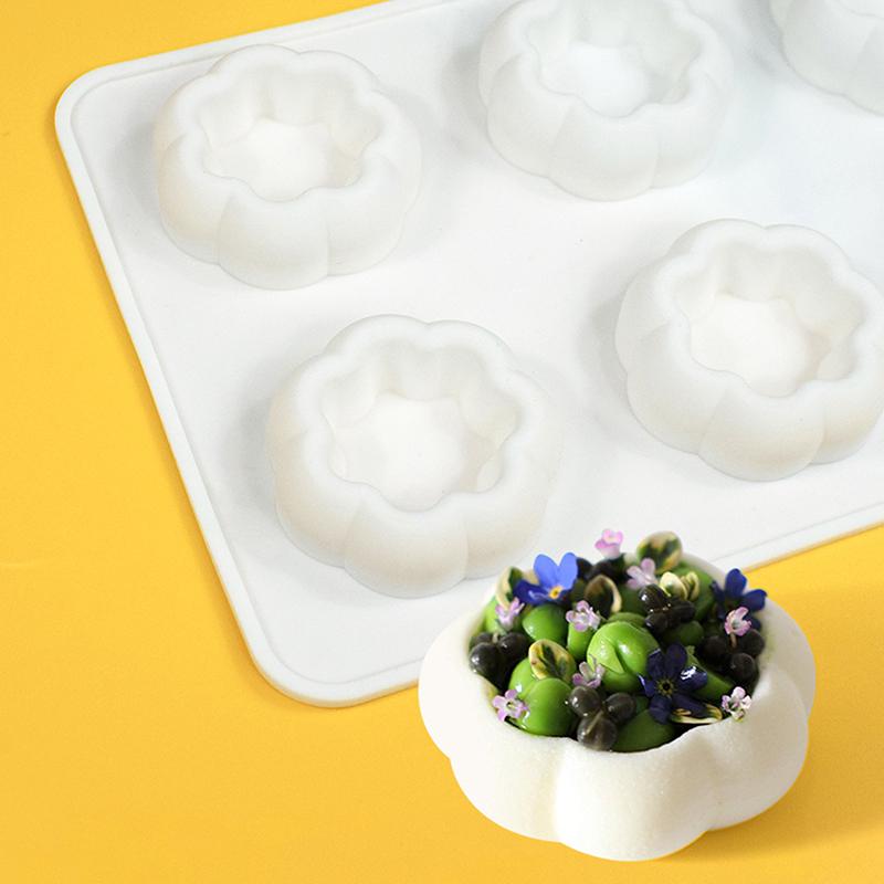 6-Cavity Flower-Shaped Silicone Cake Molds French Mousse Cake Molds Home Baking Tools Kitchen Styling And Baking Supplies