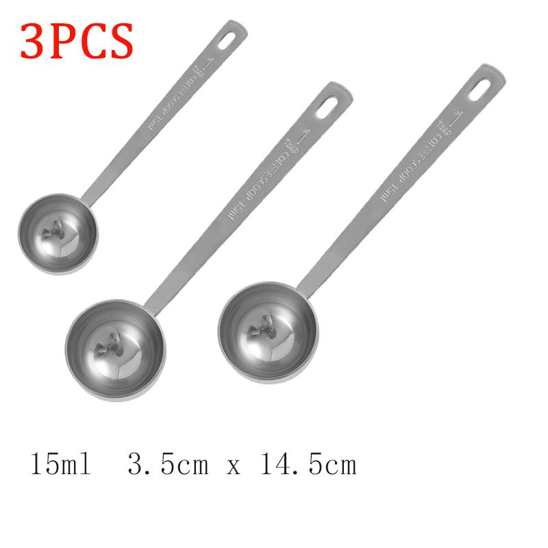 2/3PCS 15/30ML Stainless Steel Coffee Measuring Spoon Long Handle Coffee Spoon Baking Accessories Tool Spoon Kitchen Tool