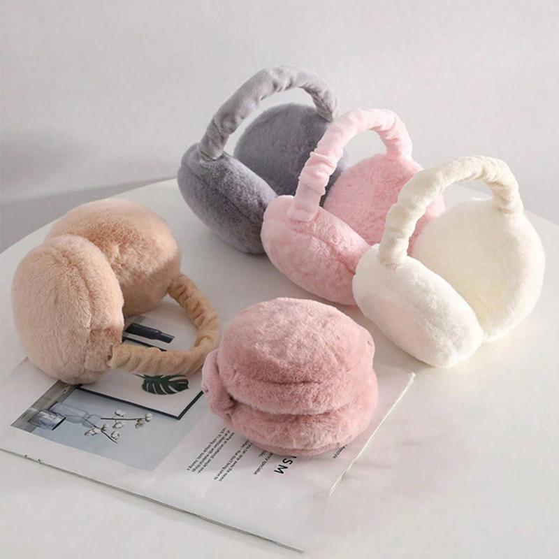 1PC Unisex Solid Color Earmuffs - Soft Plush Ear Warmer, Foldable Ear Muffs, Comfortable Coldproof Earmuffs For Winter Outdoor Winter Accessories