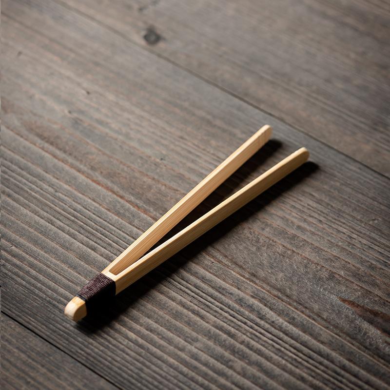 13 Stile Bambus Holz Tee-Klemme Ebenholz Lebensmittelzange Grill BBQ Brot-Klemme Obstsalat Anti-Rutsch-Klemme Zange Teezeremonie Zubehör