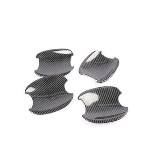 4/8Pcs Carbon Fiber Car Door Handle Bowl Bezel Cover For Honda Civic 2012-2015 4x Door Handle Bowl