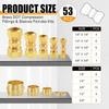 53 PCS DOT Brass Compression Air Brake Nylon Tubing Fittings,Straight Union Fitting Assortment Kit 1/4" 1/8" 3/8" 1/2" 5/8" for Truck or Industrial
