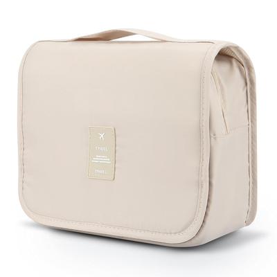 Storescent Girls' Hanging Carry-On Case Cosmetic Bag for Vacation, Trips, and Gym (Beige)