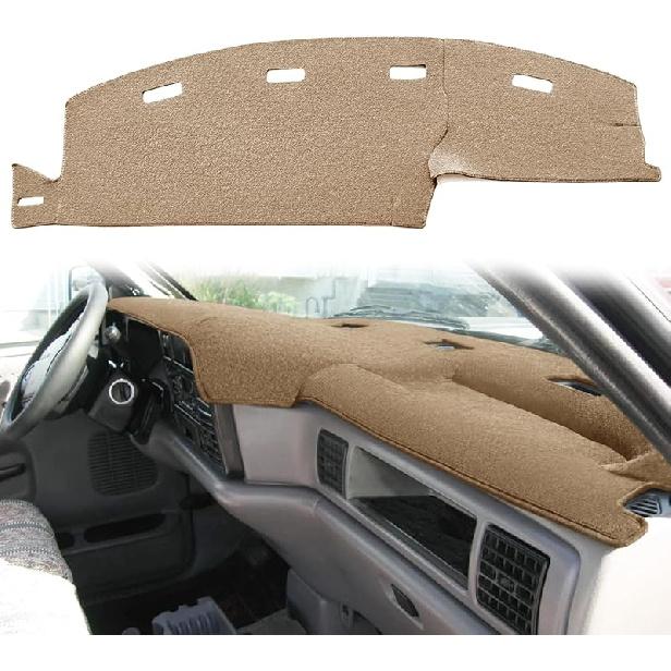 Yiz Dashboard Cover Dash Cover Mat Pad  Fit For Dodge Ram 1500 2500 3500 1998 1999 2000 2001 (98-01Black) Y21