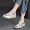 Fashion 4CM 2025 Genuine Leather Women's Shoes Trend Summer Soft Elegant Flat Shoes Hollow Out Women Casual Shoes Shallow Flats Sandals