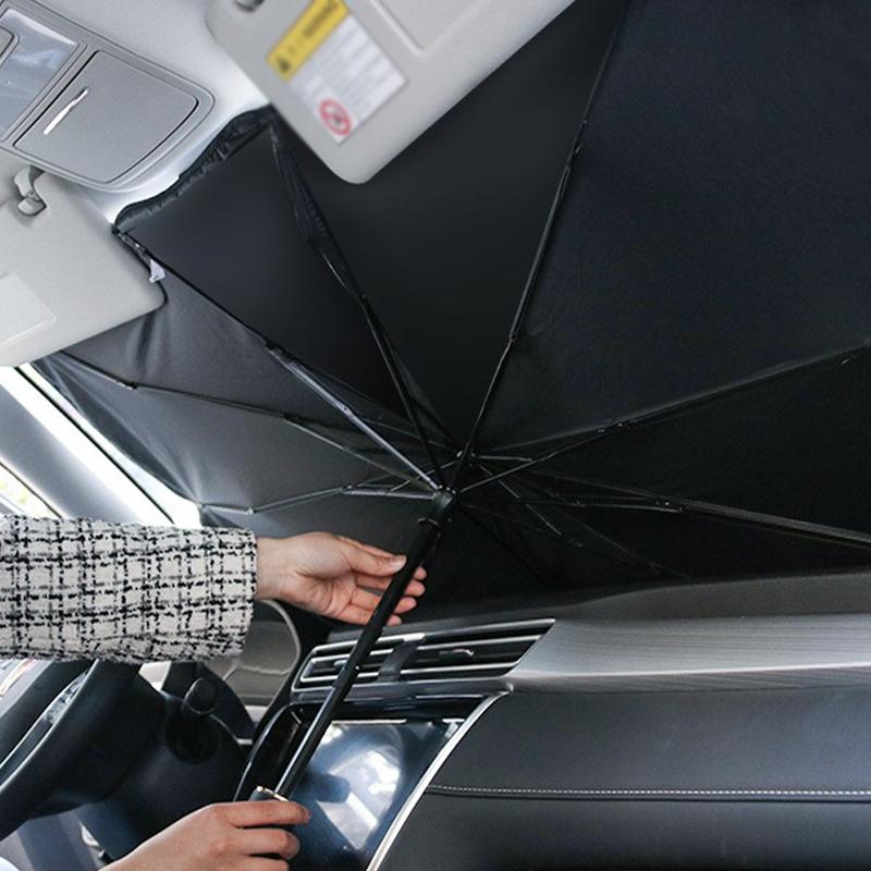In-vehicle Front Car Sunshade Foldable Large Size Car Sunshade Anti Uv Rays Car Umbrella For Front Mones For Most Cars Suvs