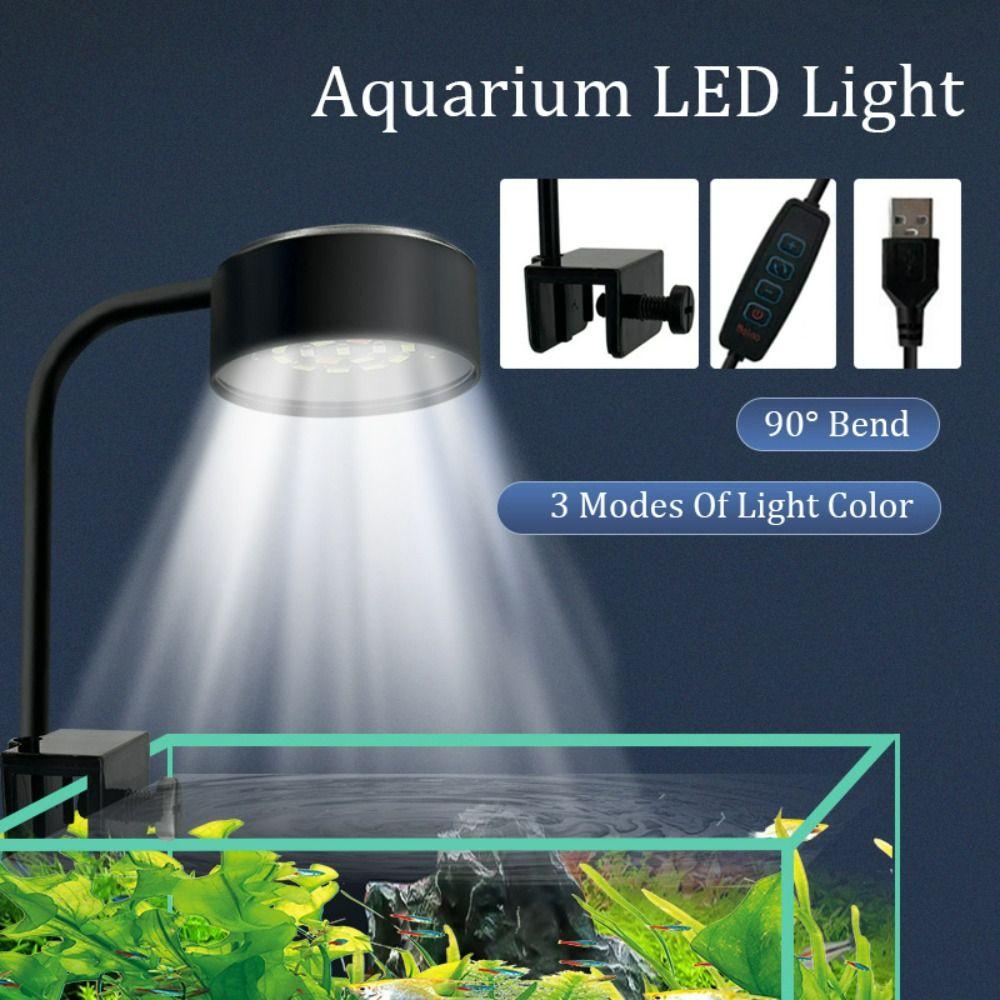 90 Grad Biegung Aquarium LED Licht 8W 110-220V USB Pflanzenlicht Algenlampe Fischbeckenbeleuchtung