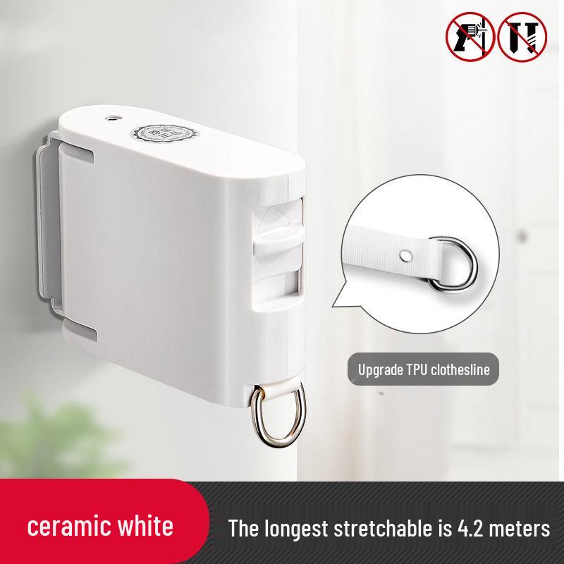 No-Drill Indoor Wall-Mounted Retractable Clothesline