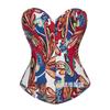 Fornitura Corsetto in Denim con Stecche a Spina di Pesce con Motivo Graffiti Dipinto Forma a Palazzo Stile Europeo e Americano per Donne