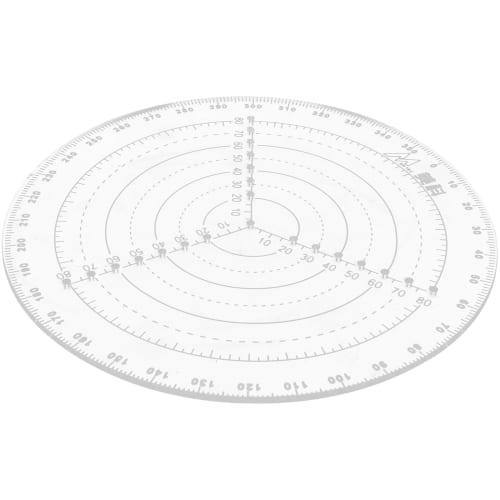 DOITOOL Circular Ruler, Circle Ruler Template, Center Finder, Protractor Tool for Lathe Work, Woodworking, and Crafts, 300mm Diameter, for Wood Turner