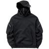 Men's Black Cyberpunk Hoodie with Mask - Functional, Trendy Design for Spring & Autumn