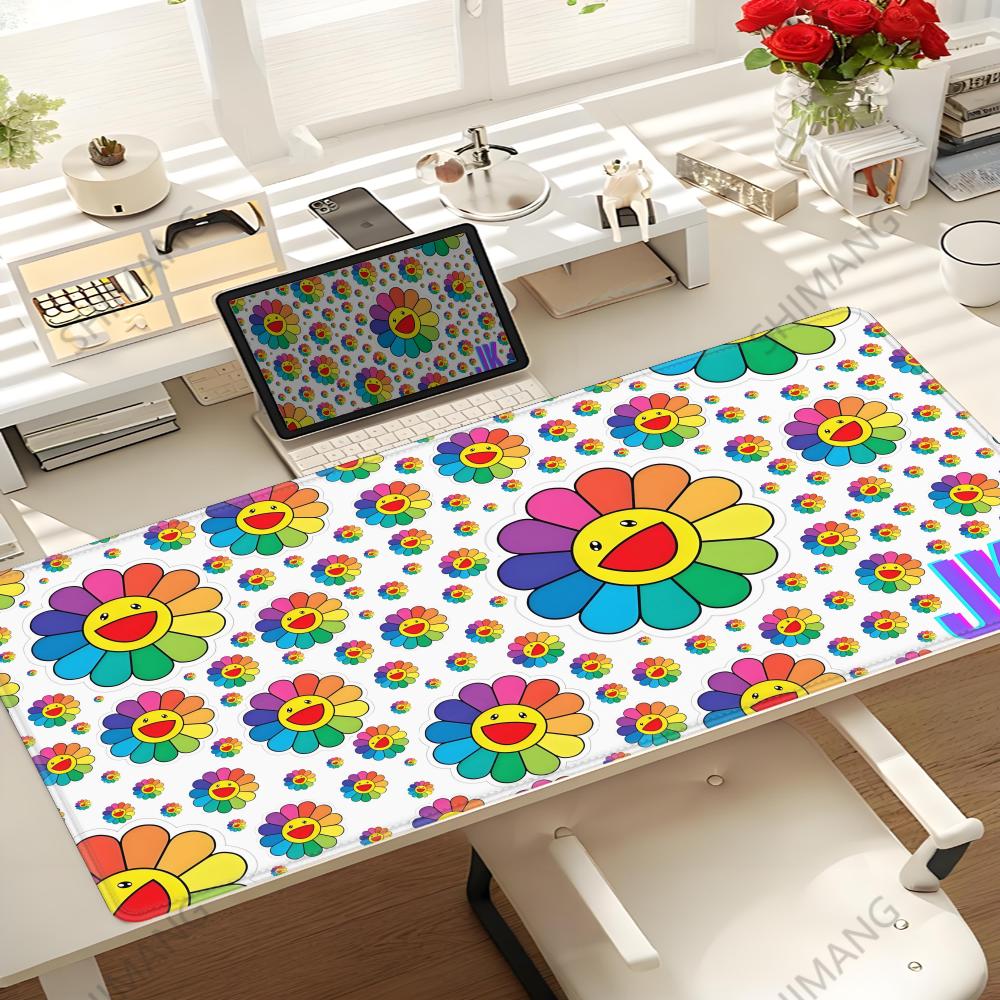 Flower TTakashi Art MMurakami Large XXL Table Mat Student Mousepad Gamer Computer Keyboard Pad Games Pad Desktop Mat