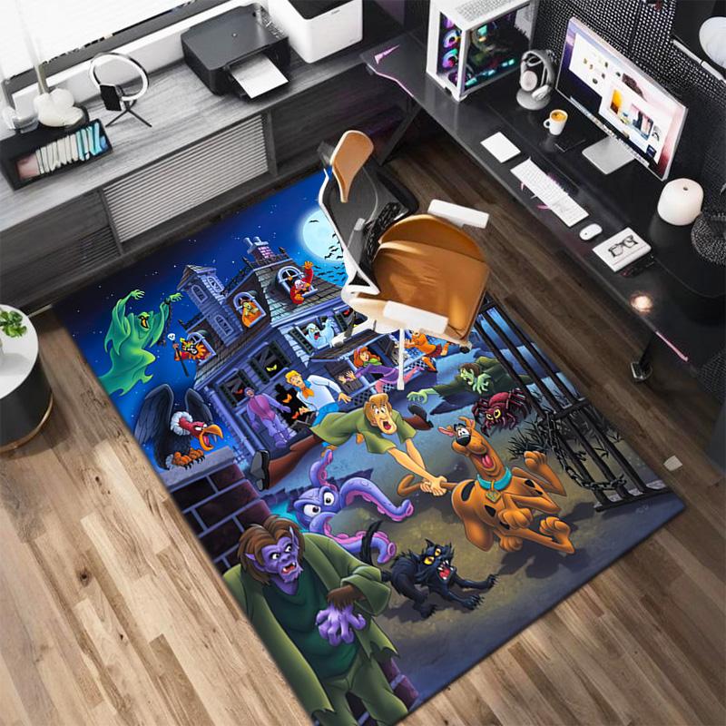Halloween cartoon comedy adventure movie Scooby-Doo carpet is suitable for living room and bedroom doormats office balcony decorative carpet V12